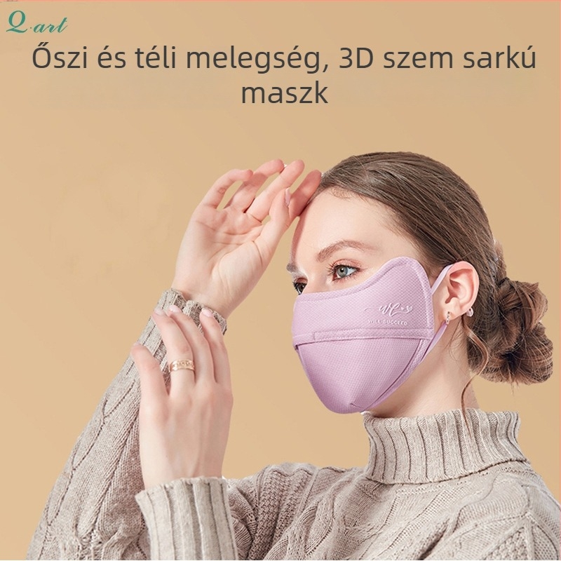 Pamut női maszk - ősz/tél, fülkötéses kialakítás, UPF50+ UV védelem