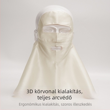 Teljes arcmaszk mulberry silkból UV védelemmel, lélegző, napsugár elleni védelem vezetéshez