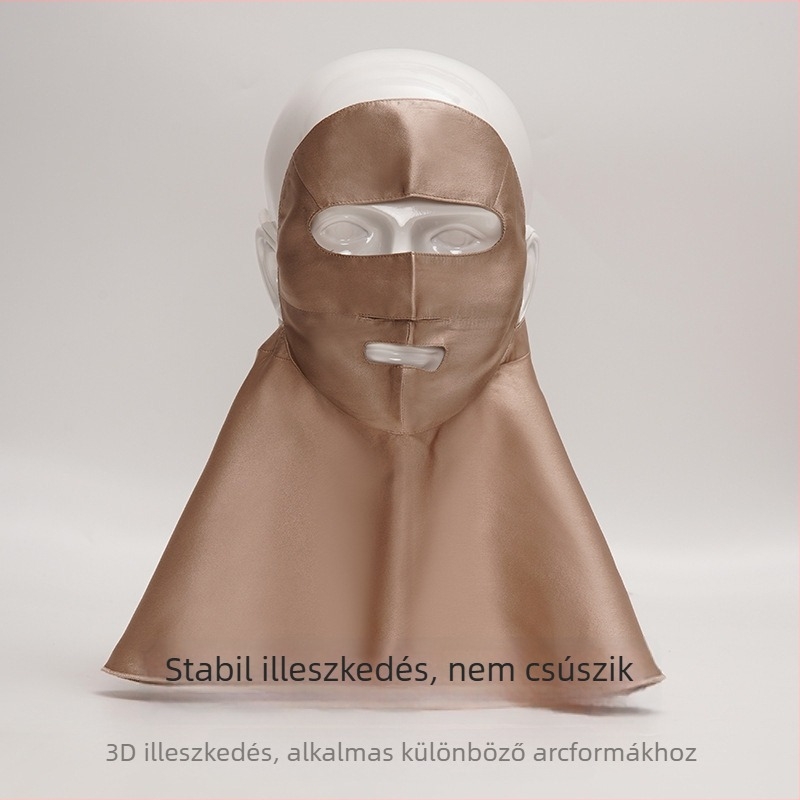 Teljes arcmaszk mulberry silkból UV védelemmel, lélegző, napsugár elleni védelem vezetéshez