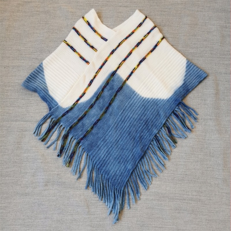 Gyapjú kendő | Kézzel készített Bai etnikus stílus, Dali tie-dye, hosszú kendő, tél 2023