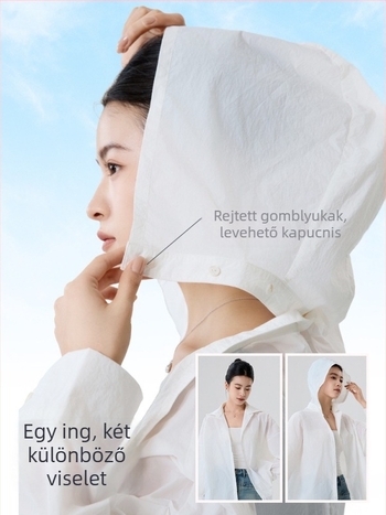 Női UV-védelmet nyújtó, nyári vékony blúz-kardigán, laza szabás, hosszú ujjú, Nylon 95%+, UPF50+