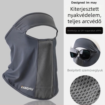 Teljes arc- és nyakvédő napszemmaszk UV védelemmel, porálló, Ice Silk anyag, poliészter 71-80% és spandex 21-30%