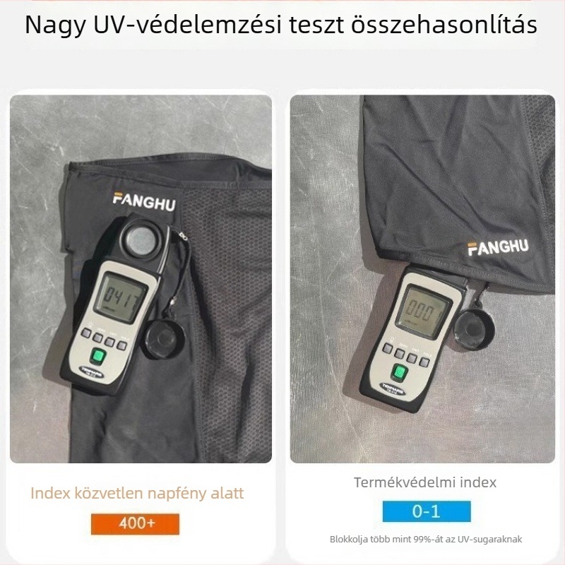 Teljes arc- és nyakvédő napszemmaszk UV védelemmel, porálló, Ice Silk anyag, poliészter 71-80% és spandex 21-30%