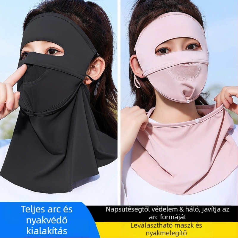 Kerékpáros maszk leválasztható teljes arc- és nyakvédővel, Ice Silk anyag, uniszex