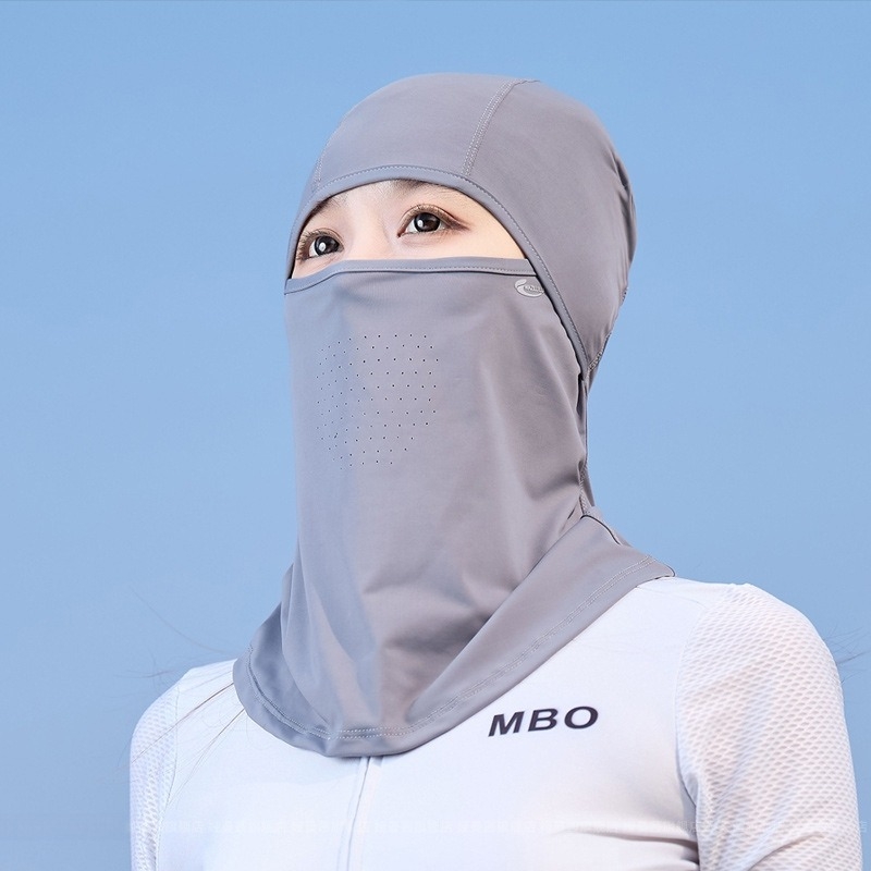 Női arcvédő napsütés elleni kapucni – félfedett dizájn, UV védelem, légáteresztő, könnyű Ice Silk Spandex anyag