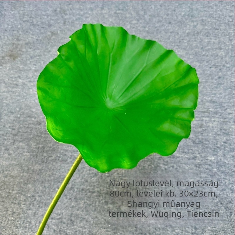 Lotus művirág élethű levél textúrával – beltéri dekoráció, esküvő és kellék fotózáshoz; Anyagok: PU, puha ragasztó, selyem virág; Készítés: stilizálás, reliefes textúra; Modell: 19022027760