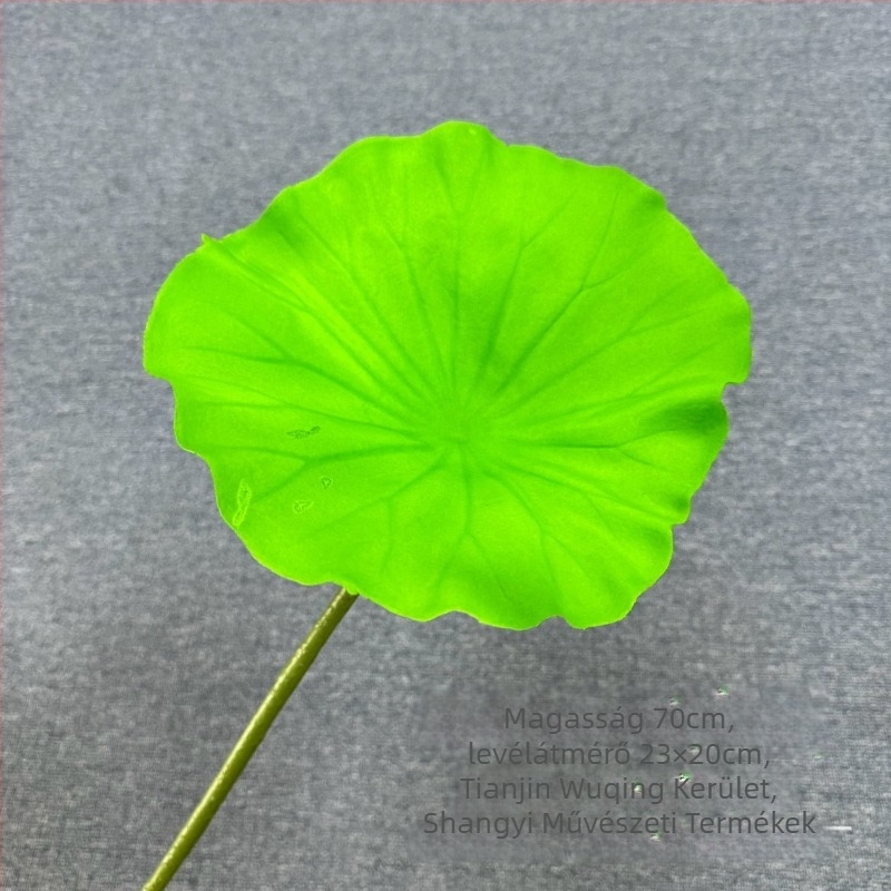 Lotus művirág élethű levél textúrával – beltéri dekoráció, esküvő és kellék fotózáshoz; Anyagok: PU, puha ragasztó, selyem virág; Készítés: stilizálás, reliefes textúra; Modell: 19022027760