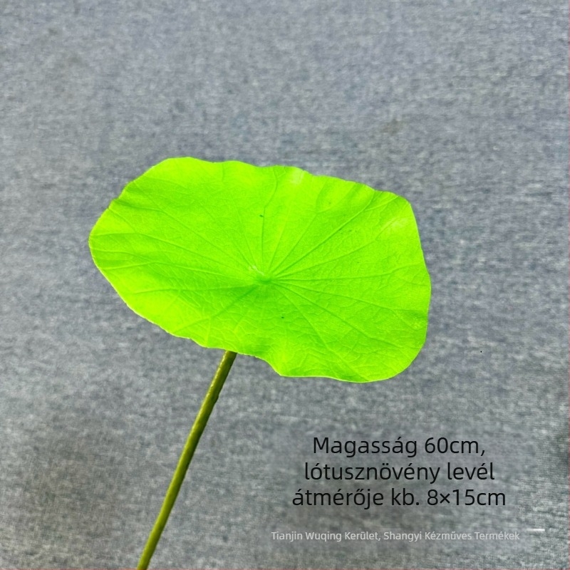 Lotus művirág élethű levél textúrával – beltéri dekoráció, esküvő és kellék fotózáshoz; Anyagok: PU, puha ragasztó, selyem virág; Készítés: stilizálás, reliefes textúra; Modell: 19022027760