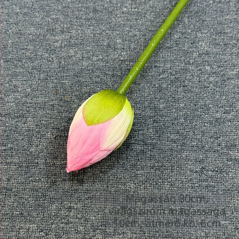 Lotus művirág élethű levél textúrával – beltéri dekoráció, esküvő és kellék fotózáshoz; Anyagok: PU, puha ragasztó, selyem virág; Készítés: stilizálás, reliefes textúra; Modell: 19022027760