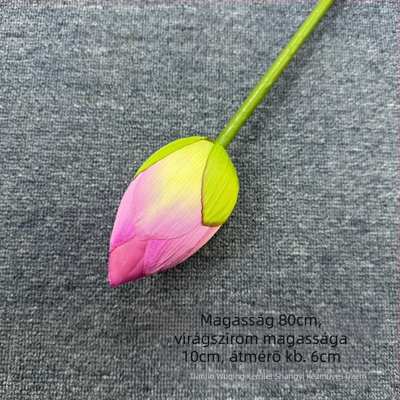 Lotus művirág élethű levél textúrával – beltéri dekoráció, esküvő és kellék fotózáshoz; Anyagok: PU, puha ragasztó, selyem virág; Készítés: stilizálás, reliefes textúra; Modell: 19022027760