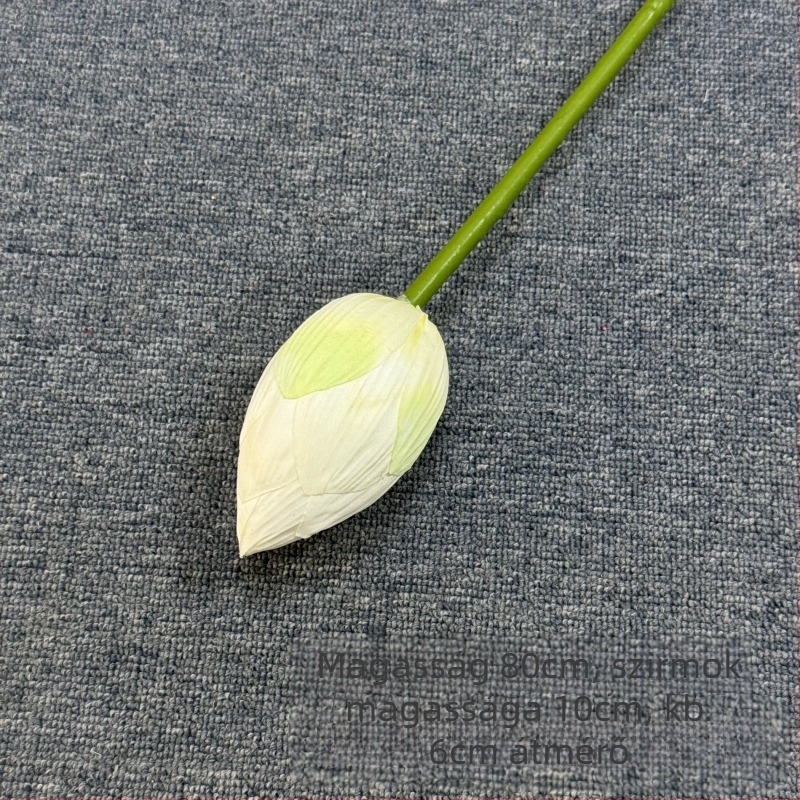 Lotus művirág élethű levél textúrával – beltéri dekoráció, esküvő és kellék fotózáshoz; Anyagok: PU, puha ragasztó, selyem virág; Készítés: stilizálás, reliefes textúra; Modell: 19022027760