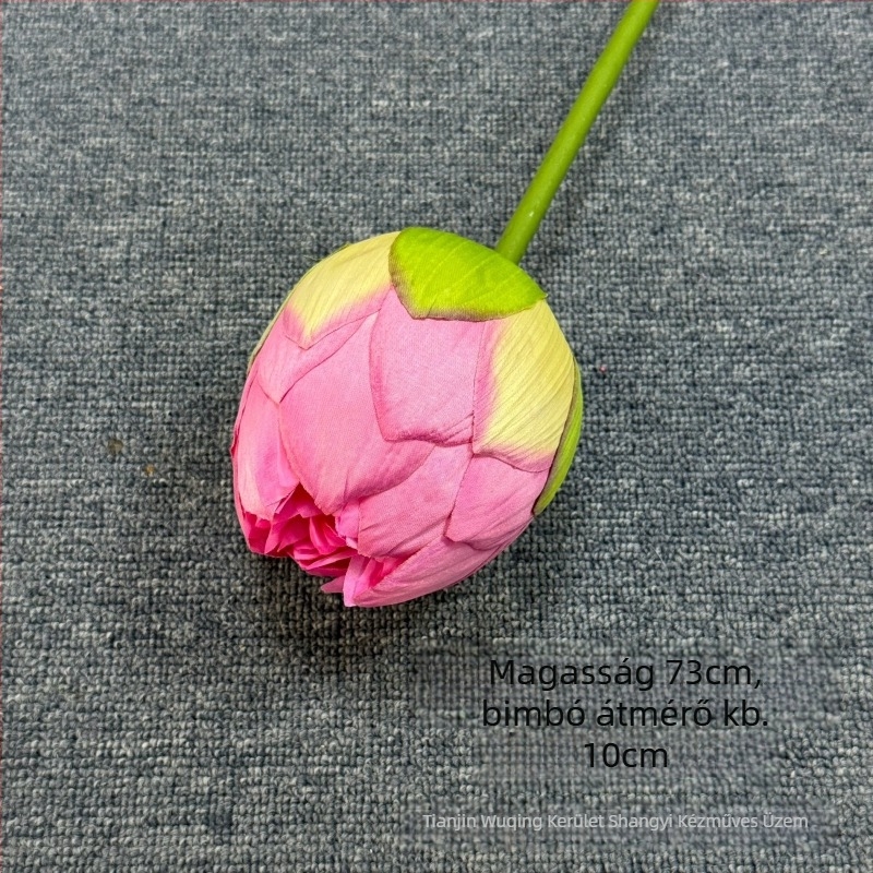 Lotus művirág élethű levél textúrával – beltéri dekoráció, esküvő és kellék fotózáshoz; Anyagok: PU, puha ragasztó, selyem virág; Készítés: stilizálás, reliefes textúra; Modell: 19022027760