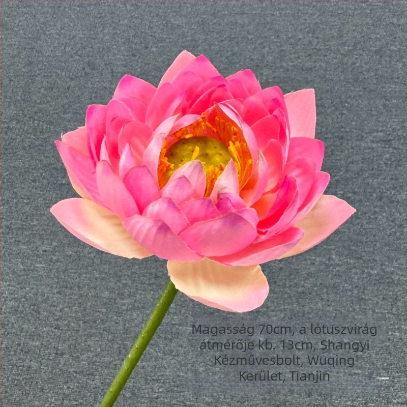 Lotus művirág élethű levél textúrával – beltéri dekoráció, esküvő és kellék fotózáshoz; Anyagok: PU, puha ragasztó, selyem virág; Készítés: stilizálás, reliefes textúra; Modell: 19022027760