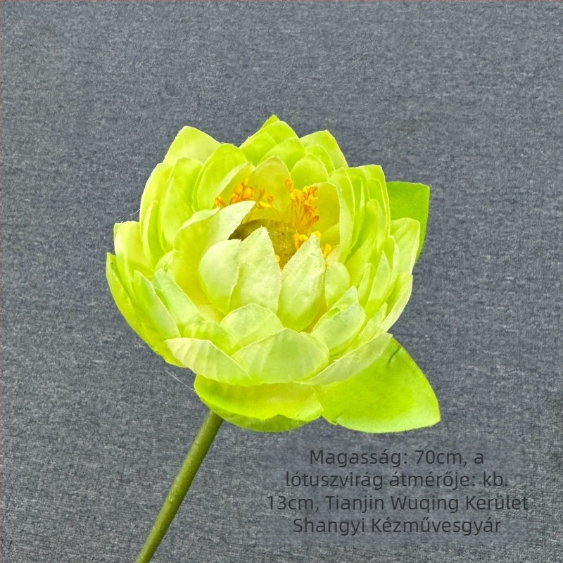 Lotus művirág élethű levél textúrával – beltéri dekoráció, esküvő és kellék fotózáshoz; Anyagok: PU, puha ragasztó, selyem virág; Készítés: stilizálás, reliefes textúra; Modell: 19022027760