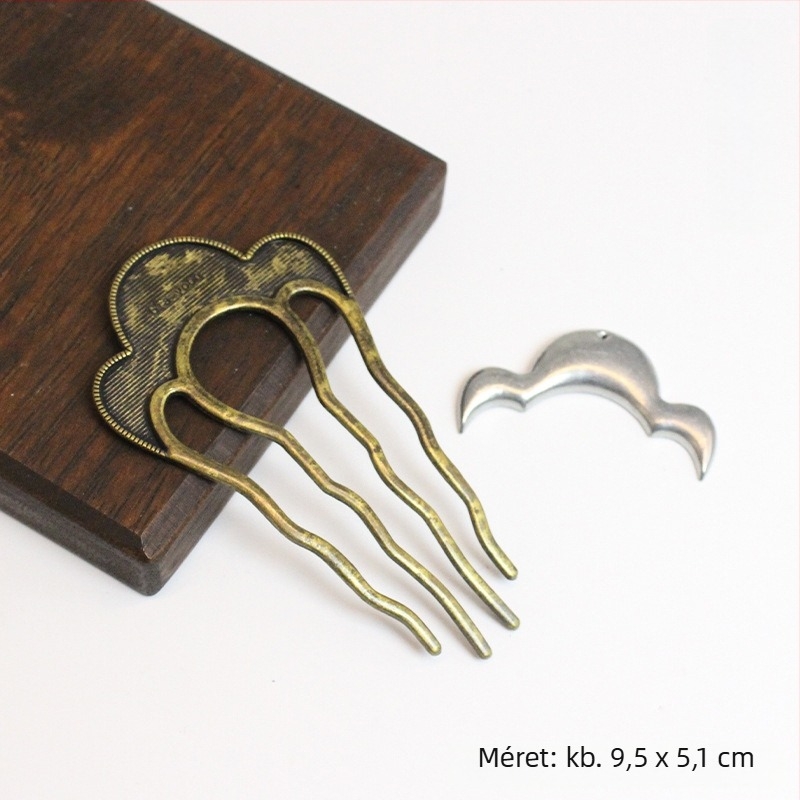 Ötvözetből készült vintage hullám alakú hajtű alap – DIY hajtű kiegészítő, elektroplatázás