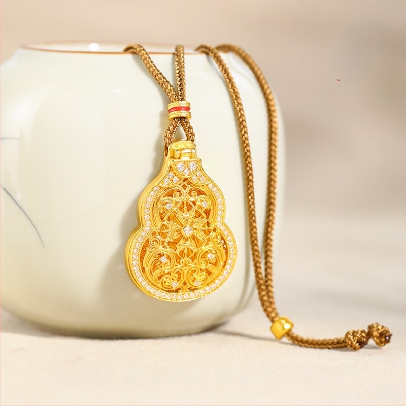 Nyaklánc - Nyitható réz Buddha Tök medál, pulóverlánc, Vintage irodalmi retró stílus, nőknek (Anyag: Copper; Kezelés: Electroplating; Márka: Puzuo)