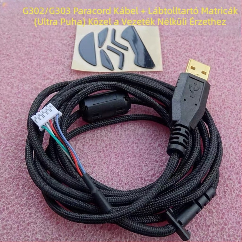 USB egérkábel, kompatibil GPW1, GPW2, G102, G302, G402, G502 Hero, G303, G403, G300, G300S; Micro USB interfész