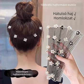 Fém láthatatlan hajkefe tarkónál, retro stílus, női hajkiegészítő