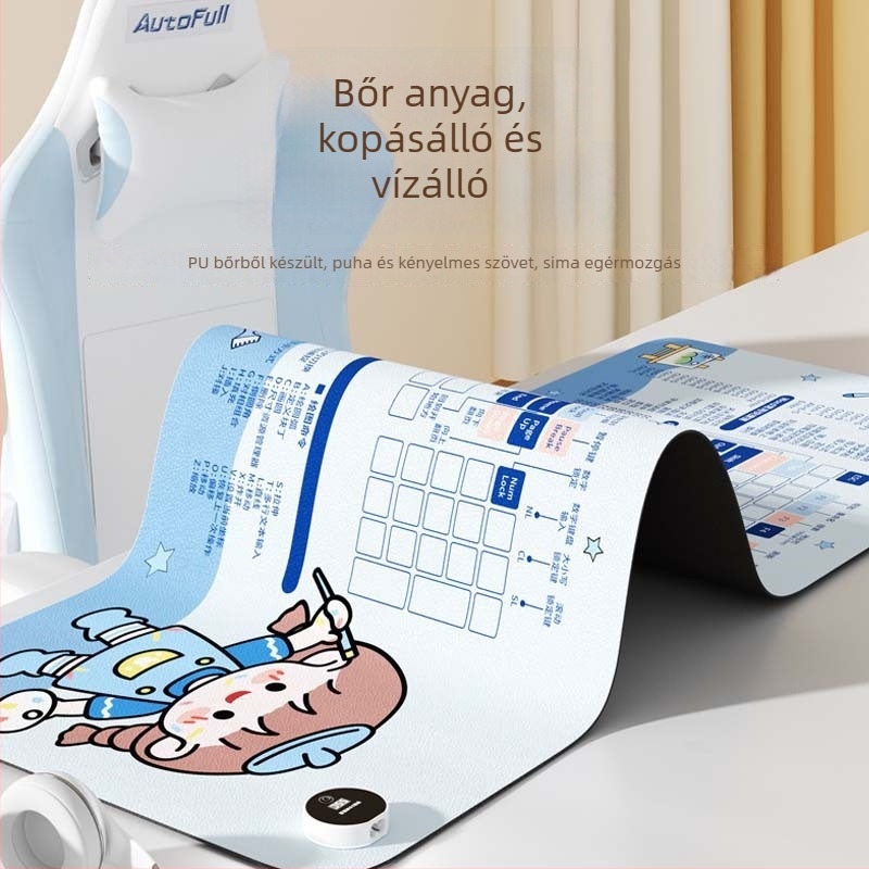 Nagy méretű fűtött egérpad iroda asztalhoz, cartoon stílus, állítható hőmérséklet, alumínium hőelvezetés, bőrhatású felület