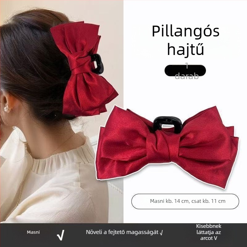 Szatén hajcsat, hátul a fejen, hercegnő ihletésű