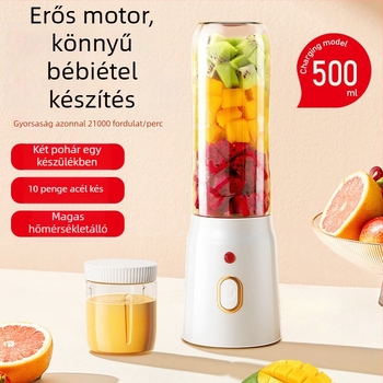 Hordozható gyümölcslé pohár beépített akkumulátorral, 200 W, 20001–22000 rpm, 5+ pengék, 401–600 ml