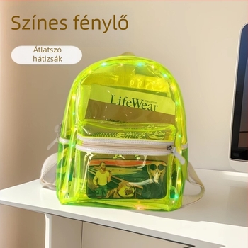 PVC Jelly hátizsák japán stílusú, csíkos mintával, 20–35L, 13 colos laptophoz