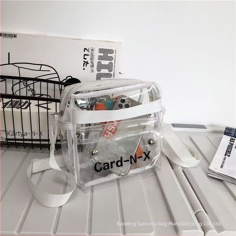 PVC Jelly hátizsák japán stílusú, csíkos mintával, 20–35L, 13 colos laptophoz