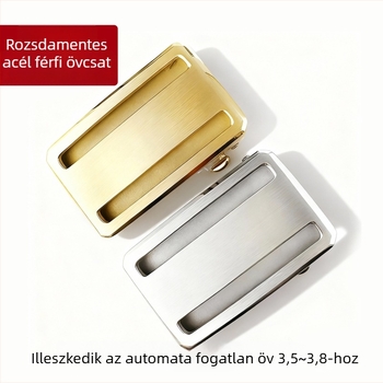 Rozsdamentes acél övcsat, fogak nélküli, automata záródás, egyszerű stílus, ideális üzleti casual