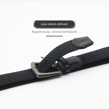 Férfi szövött öv, tűcsattal, poliészter szalag, ötvözet csattal, szélesség 2-4 cm, szövött dizájn