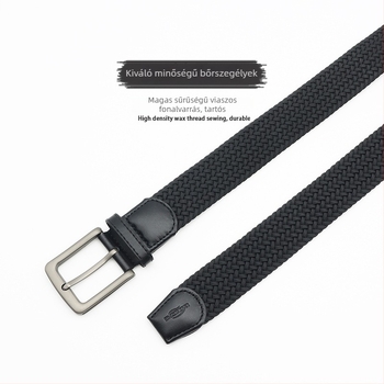 Férfi szövött öv, tűcsattal, poliészter szalag, ötvözet csattal, szélesség 2-4 cm, szövött dizájn