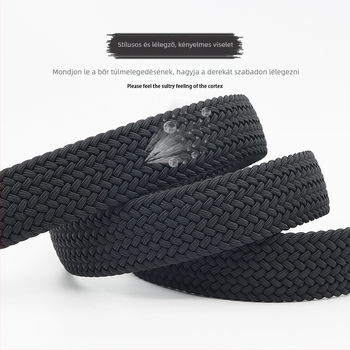 Férfi szövött öv, tűcsattal, poliészter szalag, ötvözet csattal, szélesség 2-4 cm, szövött dizájn
