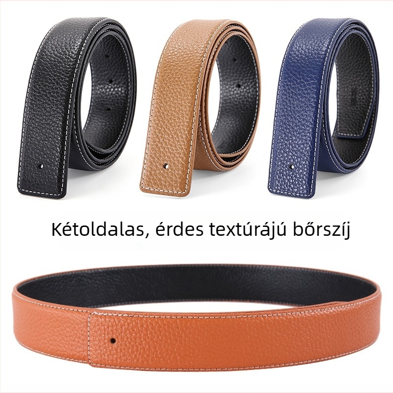 Férfi öv valódi bőrből, sima csattal, réz csattal, 2–4 cm szélesség, rétegelt bőr