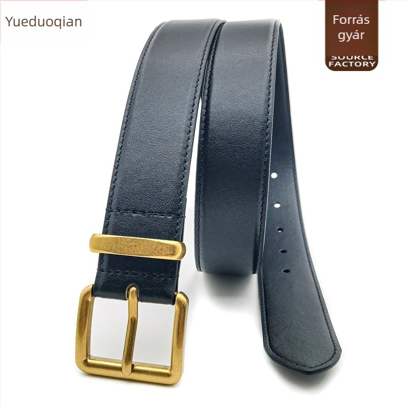 Női öv műbőrből, tűs csattal, szélesség 2–4 cm, csat anyaga: cink ötvözet, feldolgozás: lyukasztás, domborítás, galvanizálás, gyémánt motívumok.