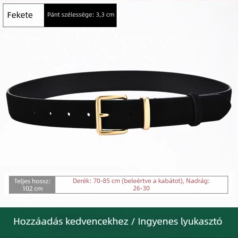 Kétoldalas marhabőrből készült öv, csatáz zincötvözet, tűcsat, szélesség 2-4 cm, kézzel szőtt felület