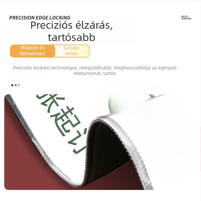 Nagy vastag egérpad megerősített éllel – csúszásmentes, irodai használatra