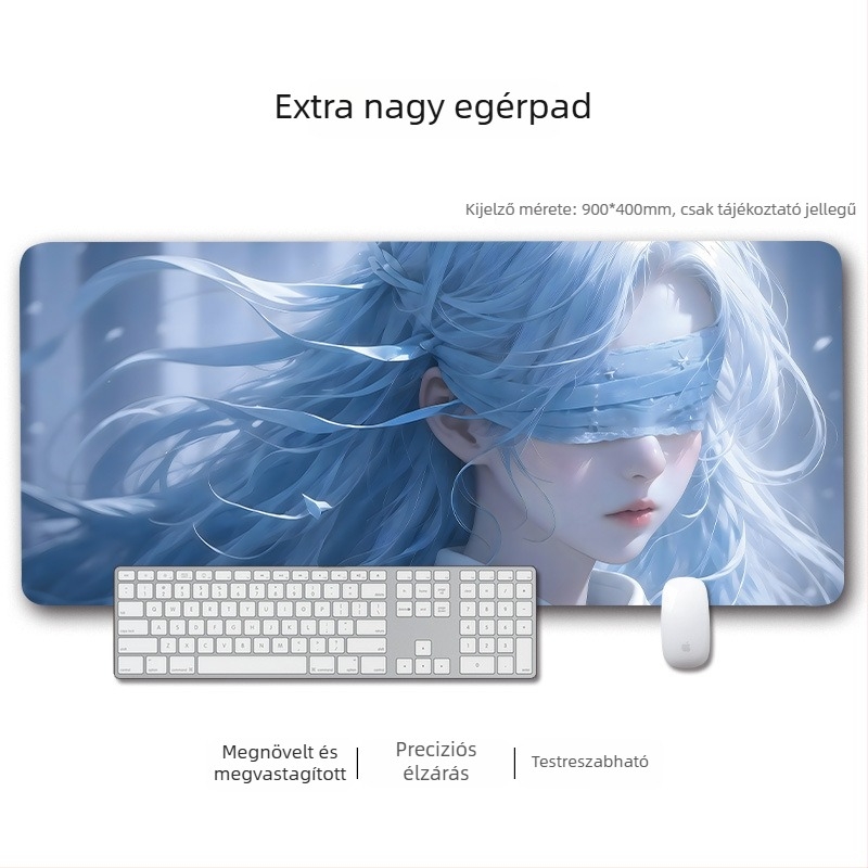 Nagy vastag egérpad megerősített éllel – csúszásmentes, irodai használatra