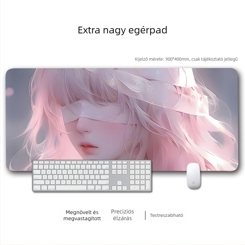 Nagy vastag egérpad megerősített éllel – csúszásmentes, irodai használatra