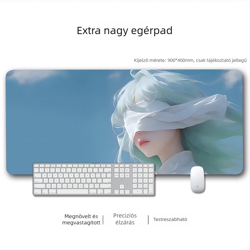 Nagy vastag egérpad megerősített éllel – csúszásmentes, irodai használatra