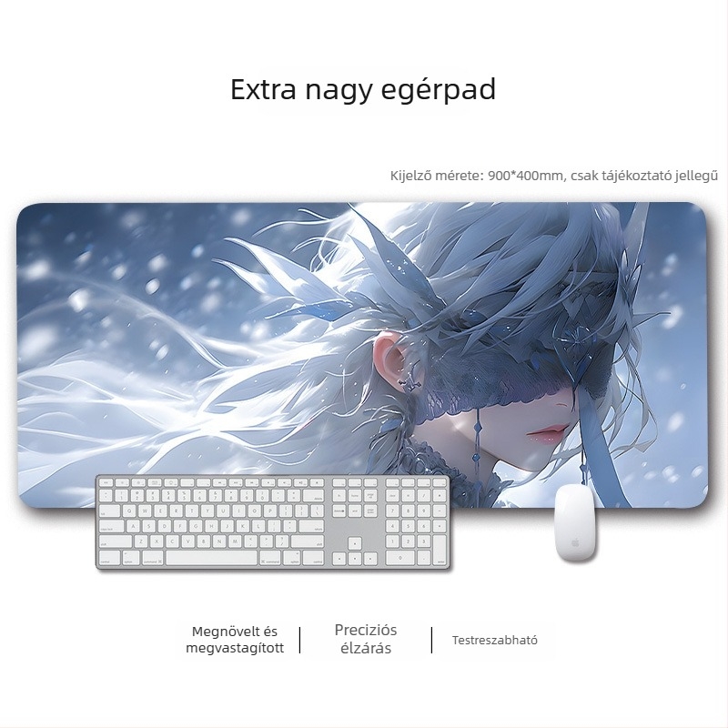 Nagy vastag egérpad megerősített éllel – csúszásmentes, irodai használatra