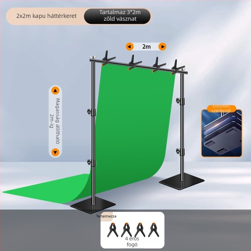 Extreme Shadow Háttérállvány Chromakey háttérrel termékfotózáshoz — vas és ABS szerkezet