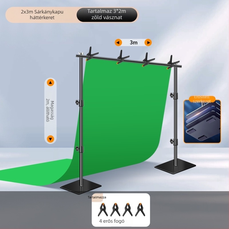 Extreme Shadow Háttérállvány Chromakey háttérrel termékfotózáshoz — vas és ABS szerkezet