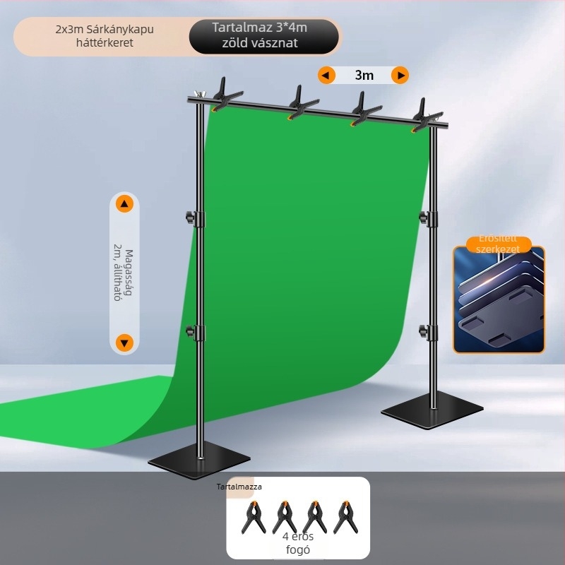 Extreme Shadow Háttérállvány Chromakey háttérrel termékfotózáshoz — vas és ABS szerkezet