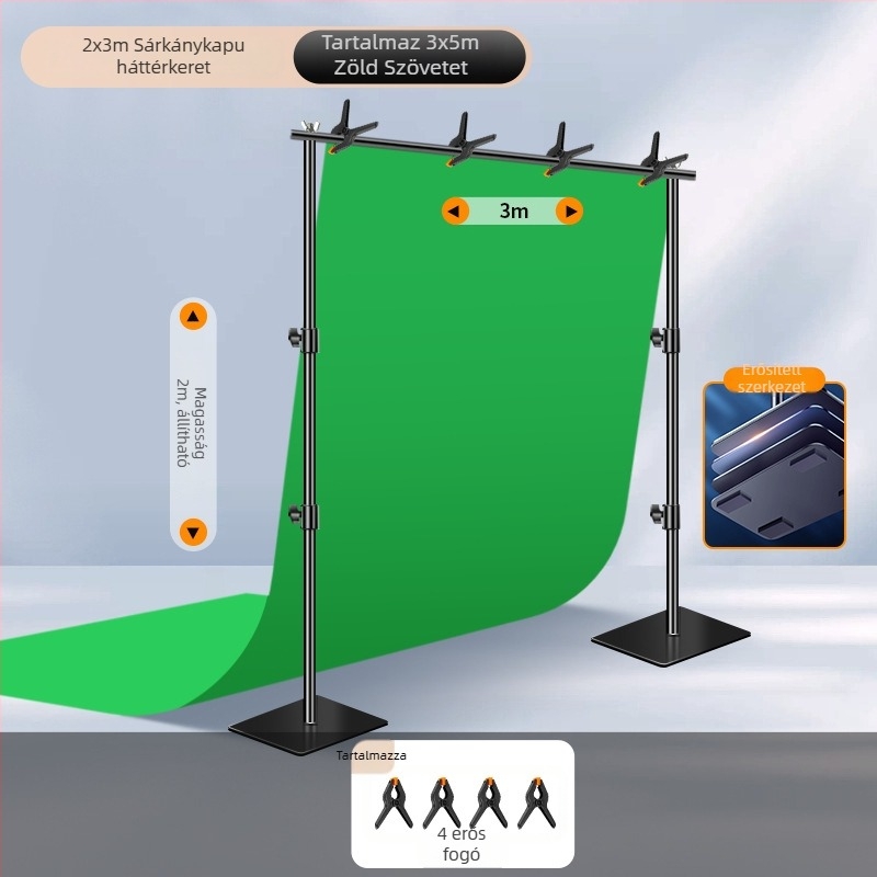 Extreme Shadow Háttérállvány Chromakey háttérrel termékfotózáshoz — vas és ABS szerkezet