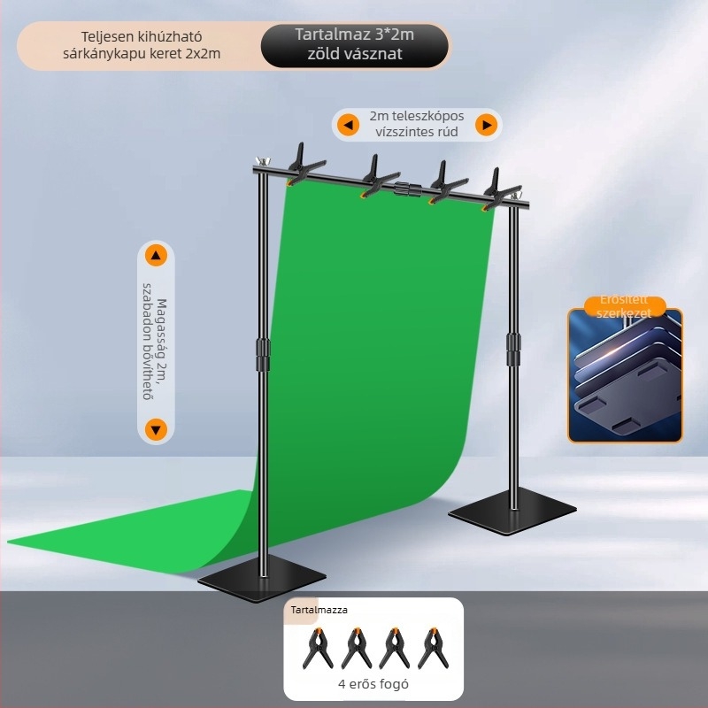Extreme Shadow Háttérállvány Chromakey háttérrel termékfotózáshoz — vas és ABS szerkezet