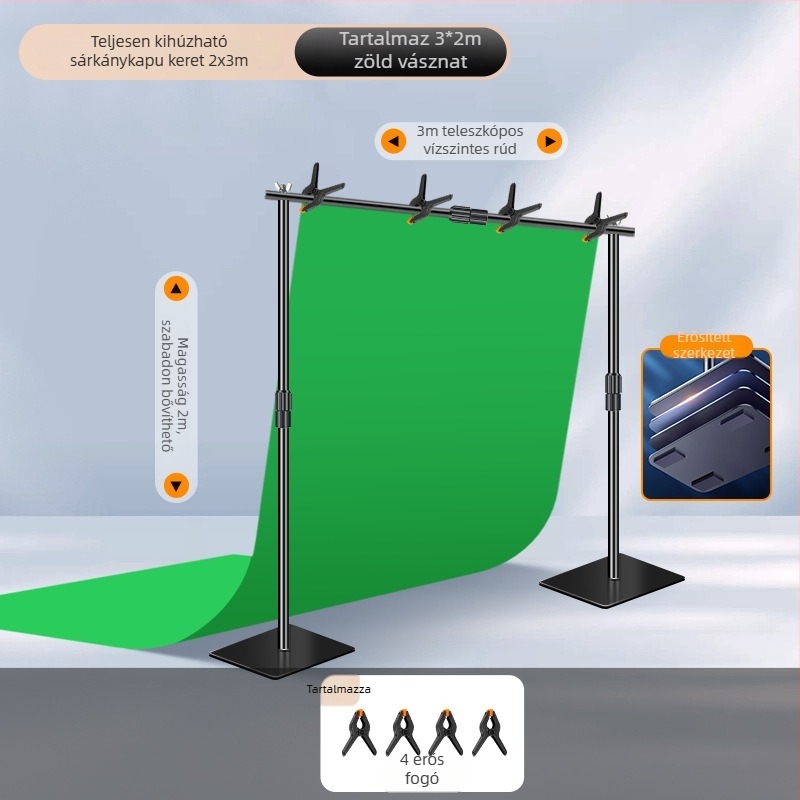 Extreme Shadow Háttérállvány Chromakey háttérrel termékfotózáshoz — vas és ABS szerkezet