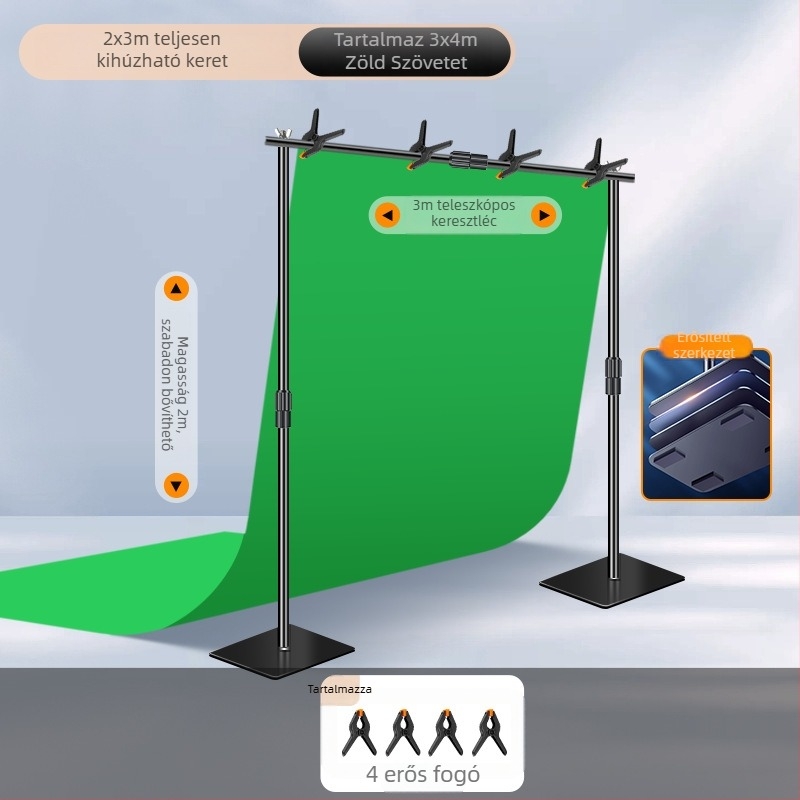 Extreme Shadow Háttérállvány Chromakey háttérrel termékfotózáshoz — vas és ABS szerkezet