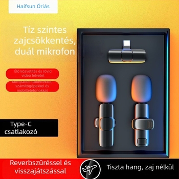 Kábeles lavalier mikrofon kapacitív kapszulával, SNR ≥ 60 dB, beépített akkumulátor nélküli