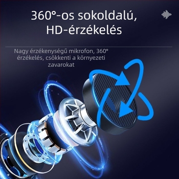 Kábeles lavalier mikrofon kapacitív kapszulával, SNR ≥ 60 dB, beépített akkumulátor nélküli