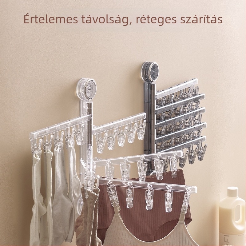 Egarda Műanyag szívókorongos ruhaszárító klipek – falra szerelhető, összecsukható, 20 darab, ruhákhoz