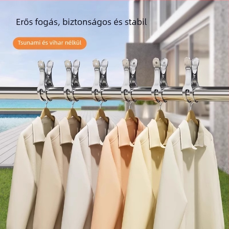 Rozsdamentes acél ruhaklip, nem hajlítható, modern minimalist stílus, alkalmas fehérneműre, zoknikra és ingre